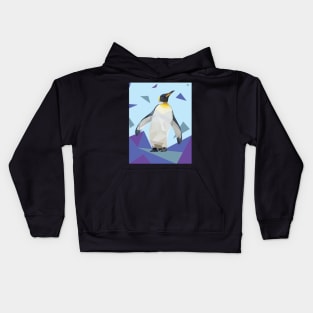 Blue Geo-Penguin Kids Hoodie